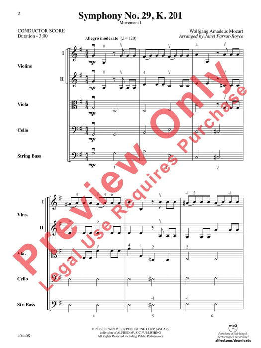 Symphony No. 29, K. 201 Movement I 莫札特 交響曲 樂章 總譜 | 小雅音樂 Hsiaoya Music