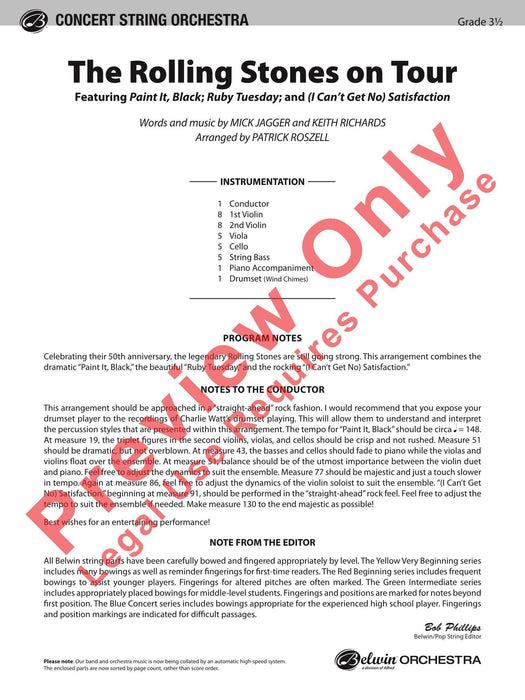 The Rolling Stones on Tour Featuring: Paint It, Black / Ruby Tuesday / (I Can't Get No) Satisfaction 總譜 | 小雅音樂 Hsiaoya Music