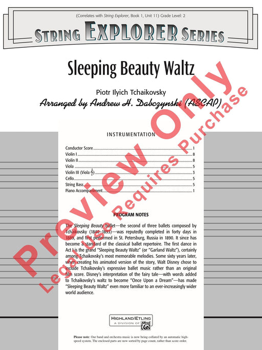 Sleeping Beauty Waltz 柴科夫斯基,彼得 圓舞曲 總譜 | 小雅音樂 Hsiaoya Music