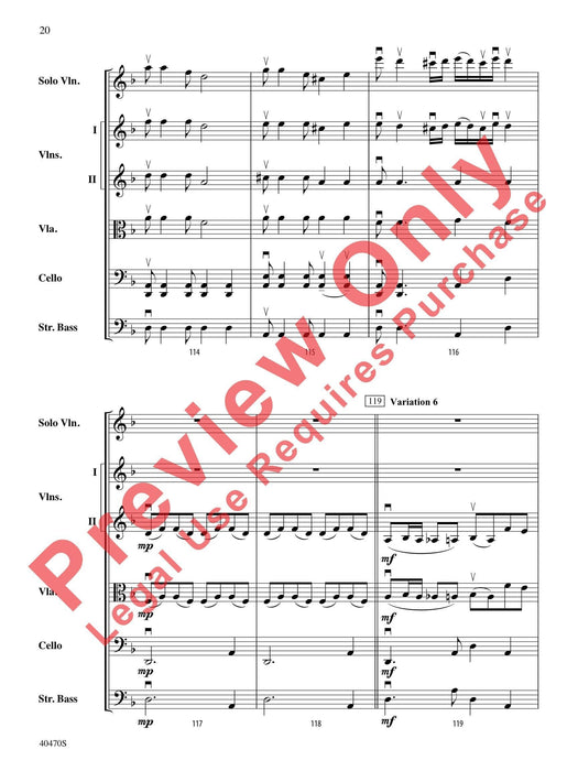 Hungarian Variations For String Orchestra and Solo Violin 詠唱調 弦樂團 獨奏 小提琴 總譜 | 小雅音樂 Hsiaoya Music