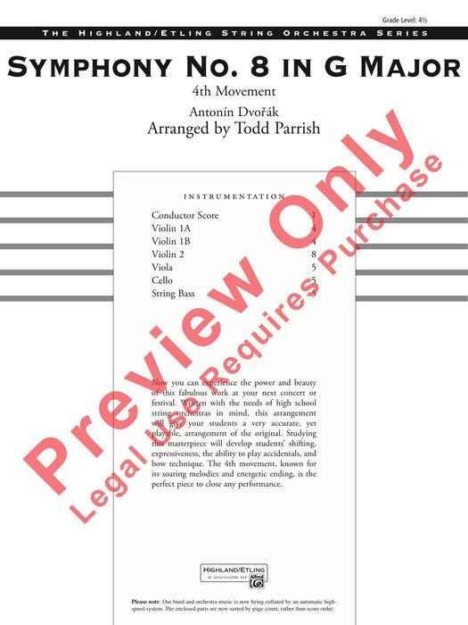 Symphony No. 8 in G Major 4th movement 德弗札克 交響曲 樂章 總譜 | 小雅音樂 Hsiaoya Music