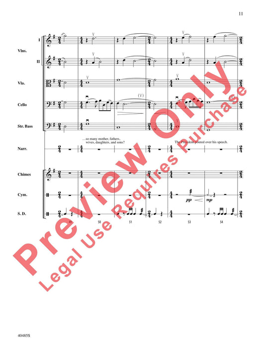 Lincoln at Gettysburg For String Orchestra, Percussion and Narrator 弦樂團擊樂器 總譜 | 小雅音樂 Hsiaoya Music