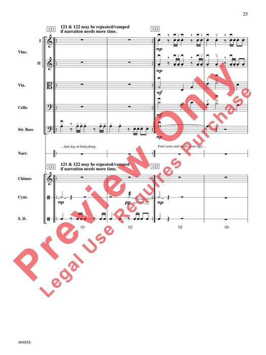 Lincoln at Gettysburg For String Orchestra, Percussion and Narrator 弦樂團擊樂器 總譜 | 小雅音樂 Hsiaoya Music