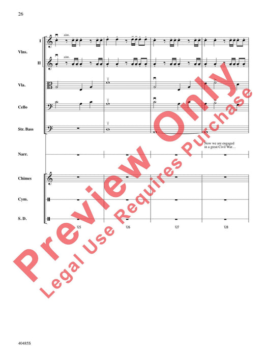 Lincoln at Gettysburg For String Orchestra, Percussion and Narrator 弦樂團擊樂器 總譜 | 小雅音樂 Hsiaoya Music