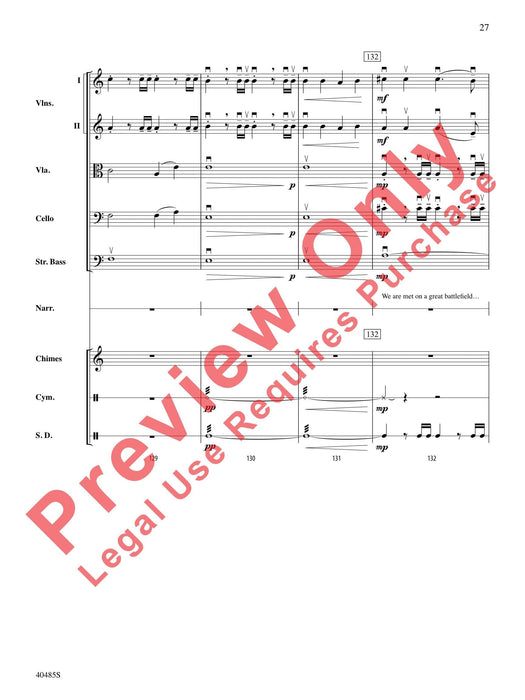 Lincoln at Gettysburg For String Orchestra, Percussion and Narrator 弦樂團擊樂器 總譜 | 小雅音樂 Hsiaoya Music