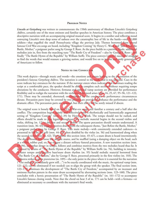 Lincoln at Gettysburg For String Orchestra, Percussion and Narrator 弦樂團擊樂器 總譜 | 小雅音樂 Hsiaoya Music