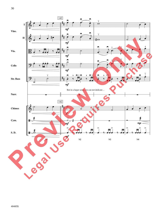 Lincoln at Gettysburg For String Orchestra, Percussion and Narrator 弦樂團擊樂器 總譜 | 小雅音樂 Hsiaoya Music