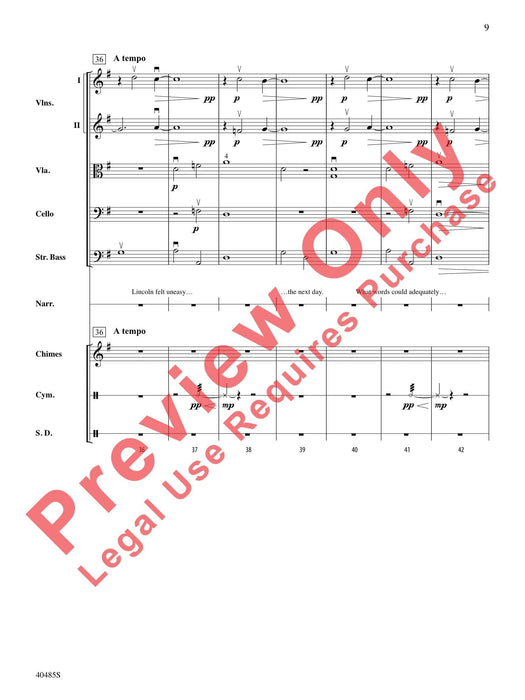 Lincoln at Gettysburg For String Orchestra, Percussion and Narrator 弦樂團擊樂器 總譜 | 小雅音樂 Hsiaoya Music