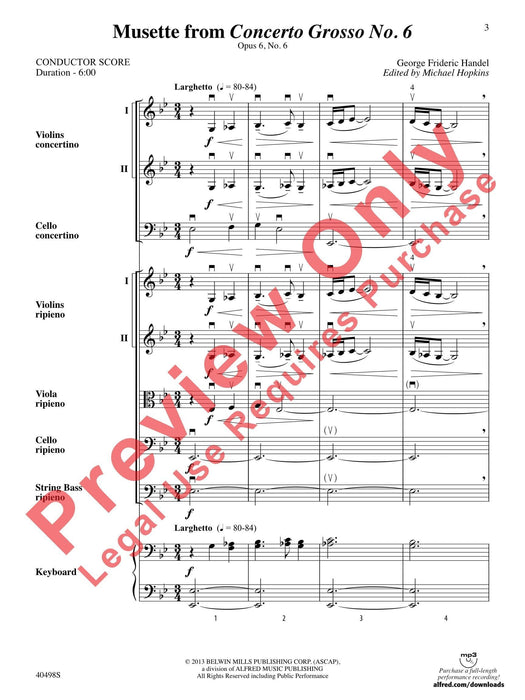 Musette from Concerto Grosso No. 6 Op. 6, No. 6 韓德爾 大協奏曲 總譜 | 小雅音樂 Hsiaoya Music