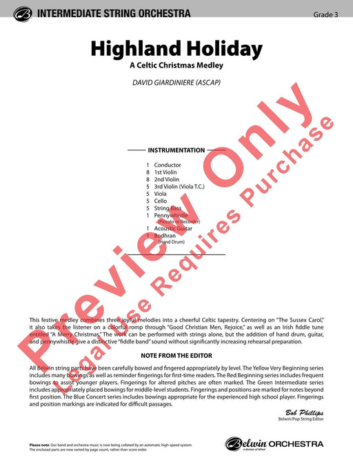 Highland Holiday A Celtic Christmas Medley (Featuring: The Sussex Carol / Good Christian Men, Rejoice / A Merry Christmas) 組合曲 耶誕頌歌 總譜 | 小雅音樂 Hsiaoya Music