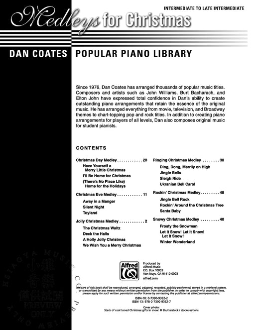 Dan Coates Popular Piano Library: Medleys for Christmas 鋼琴 組合曲 | 小雅音樂 Hsiaoya Music