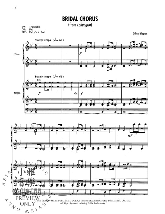 Sunday Morning Organist, Volume 10: Organ & Piano Wedding Duos 管風琴 管風琴 鋼琴 二重奏 | 小雅音樂 Hsiaoya Music