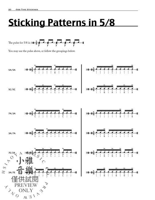 Odd Time Stickings Contains: Compound Stickings for Odd-Meter Time Playing and Soloing 獨奏 | 小雅音樂 Hsiaoya Music