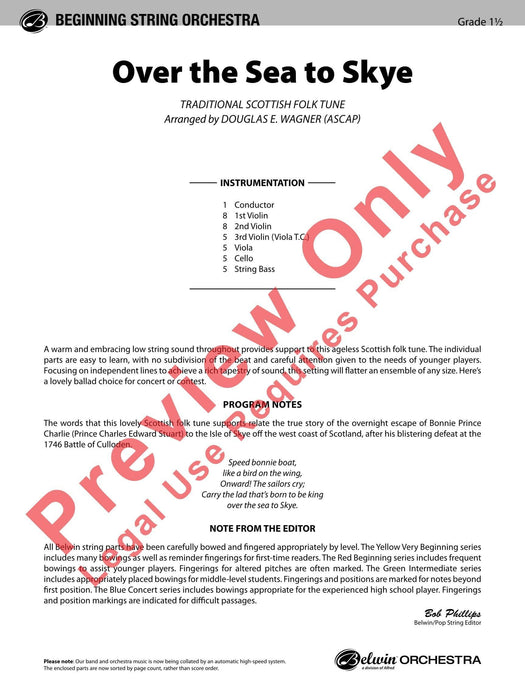 Over the Sea to Skye 總譜 | 小雅音樂 Hsiaoya Music