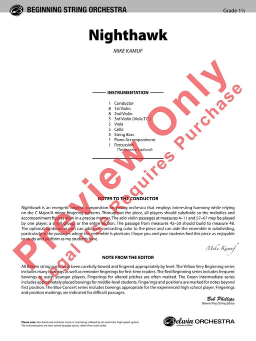 Nighthawk 總譜 | 小雅音樂 Hsiaoya Music