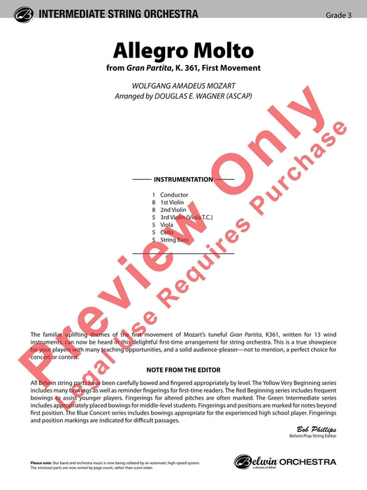 Allegro Molto From Gran Partita, K. 361, First Movement 莫札特 快板 古組曲 樂章 總譜 | 小雅音樂 Hsiaoya Music