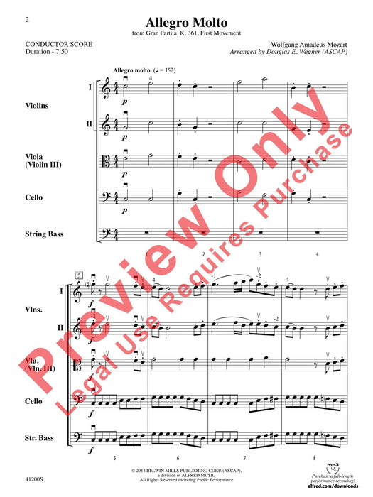 Allegro Molto From Gran Partita, K. 361, First Movement 莫札特 快板 古組曲 樂章 總譜 | 小雅音樂 Hsiaoya Music