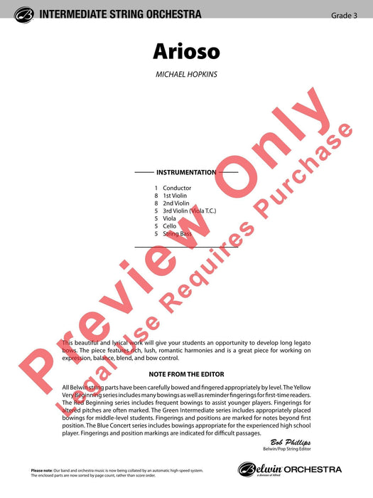 Arioso 總譜 | 小雅音樂 Hsiaoya Music