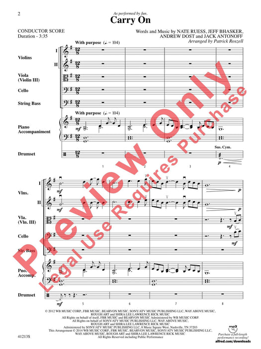 Carry On As recorded by fun. 總譜 | 小雅音樂 Hsiaoya Music