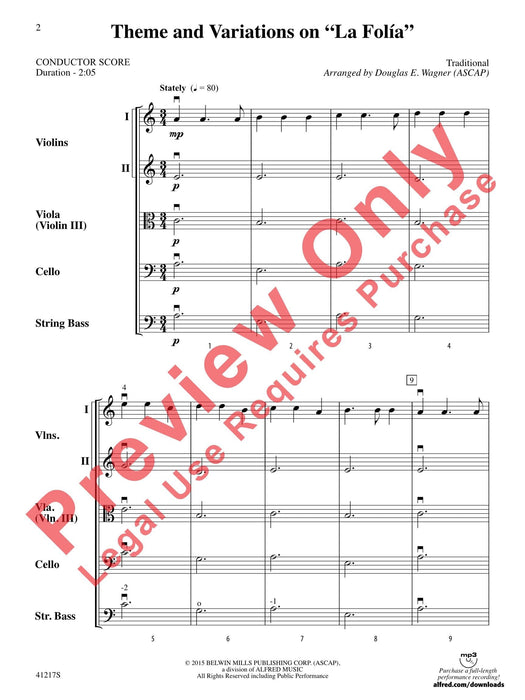 Theme and Variations on "La Folía" 主題變奏 總譜 | 小雅音樂 Hsiaoya Music