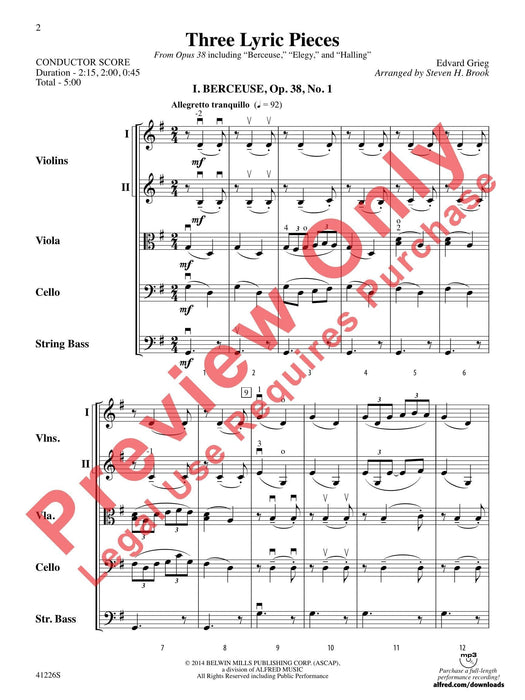 Three Lyric Pieces From Opus 38 Including "Berceuse," "Elegy," and "Halling" 葛利格 小品 作品 搖籃曲 悲歌 總譜 | 小雅音樂 Hsiaoya Music