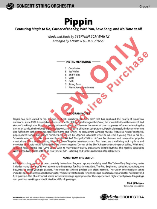 Pippin Featuring: Magic to Do / Corner of the Sky / With You / Love Song / No Time at All 總譜 | 小雅音樂 Hsiaoya Music