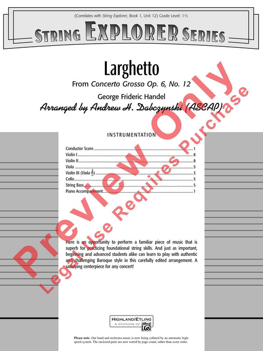 Larghetto (from Concerto Grosso Opus 6, No. 12) 韓德爾 大協奏曲作品 | 小雅音樂 Hsiaoya Music
