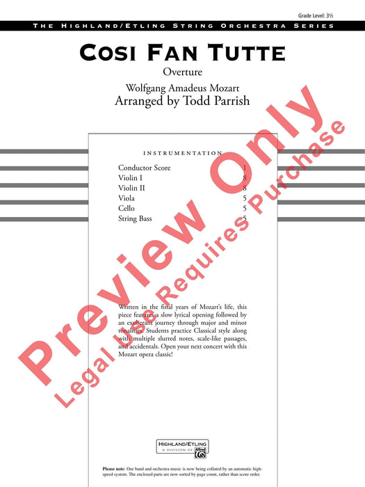 Cosi Fan Tutte Overture 莫札特 女人皆如此序曲 總譜 | 小雅音樂 Hsiaoya Music