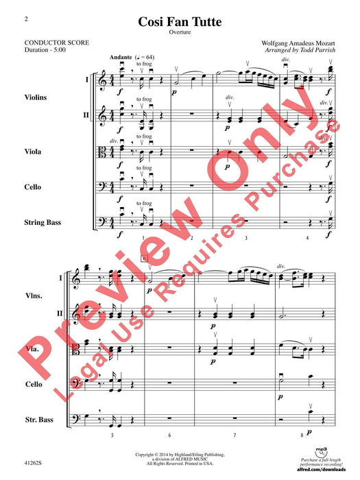 Cosi Fan Tutte Overture 莫札特 女人皆如此序曲 總譜 | 小雅音樂 Hsiaoya Music