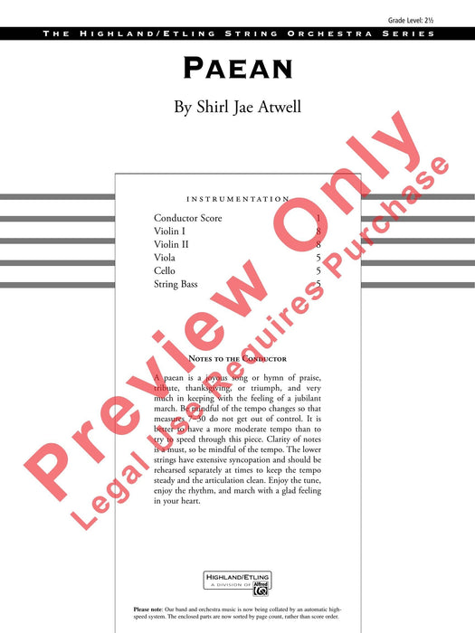 Paean 總譜 | 小雅音樂 Hsiaoya Music