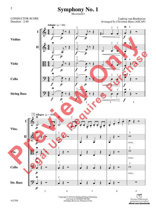 Symphony No. 1 Movement I 貝多芬 交響曲 樂章 總譜 | 小雅音樂 Hsiaoya Music