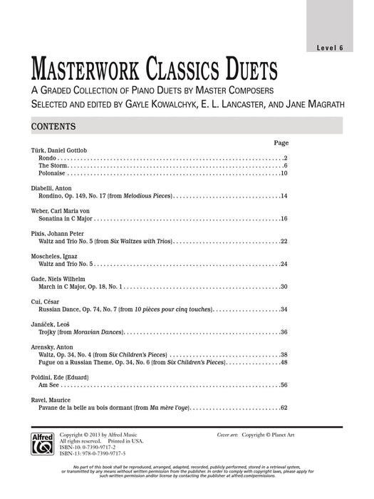 Masterwork Classics Duets, Level 6 A Graded Collection of Piano Duets by Master Composers 二重奏 鋼琴 二重奏 | 小雅音樂 Hsiaoya Music