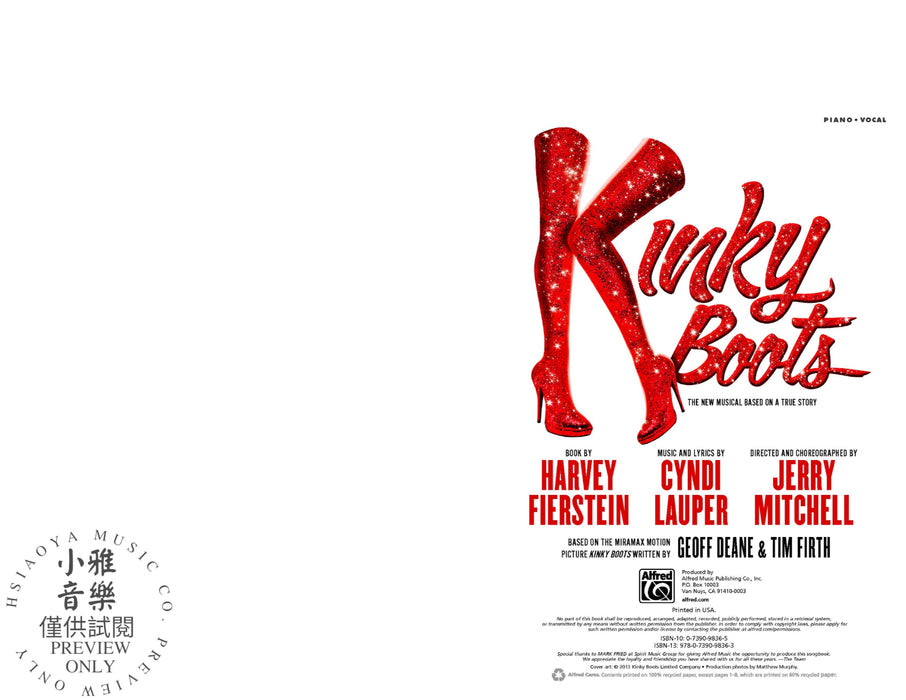 Kinky Boots Sheet Music from the Broadway Musical 百老匯 | 小雅音樂 Hsiaoya Music