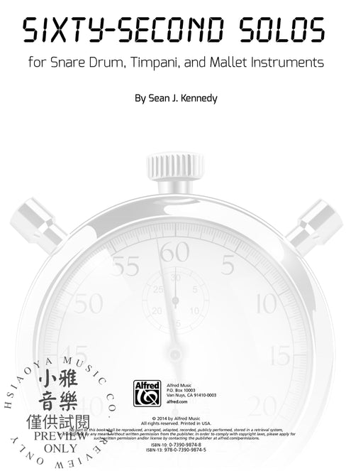 Sixty-Second Solos For Snare Drum, Timpani, and Mallet Instruments 獨奏 鼓定音鼓 | 小雅音樂 Hsiaoya Music