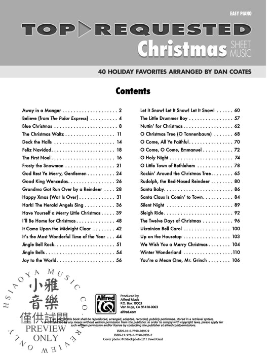 Top-Requested Christmas Sheet Music 40 Holiday Favorites Arranged by Dan Coates | 小雅音樂 Hsiaoya Music
