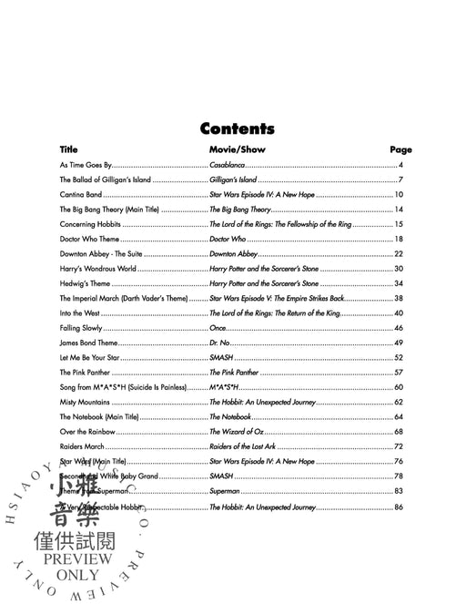 Top-Requested Movie & TV Sheet Music 24 Popular Songs and Themes Arranged by Dan Coates | 小雅音樂 Hsiaoya Music