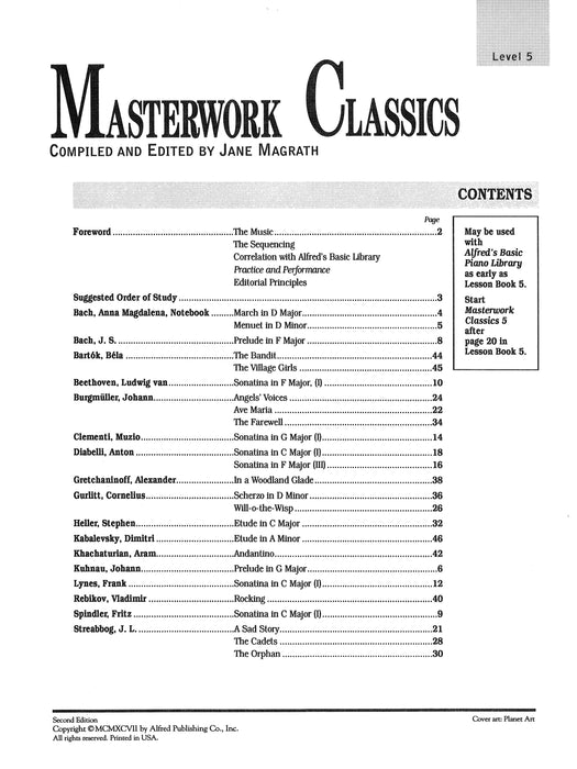 Masterwork Classics, Level 5 | 小雅音樂 Hsiaoya Music