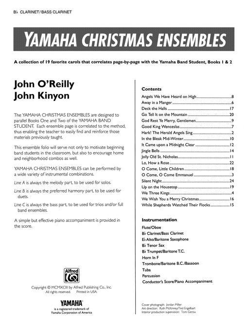Yamaha Christmas Ensembles A Collection of 19 Favorite Carols that Correlates Page-by-Page with the Yamaha Band Student, Books 1 & 2 耶誕頌歌 | 小雅音樂 Hsiaoya Music