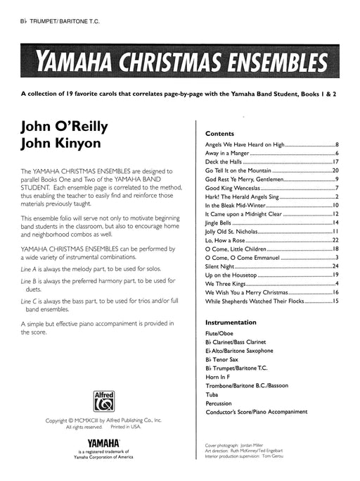 Yamaha Christmas Ensembles A Collection of 19 Favorite Carols that Correlates Page-by-Page with the Yamaha Band Student, Books 1 & 2 耶誕頌歌 | 小雅音樂 Hsiaoya Music