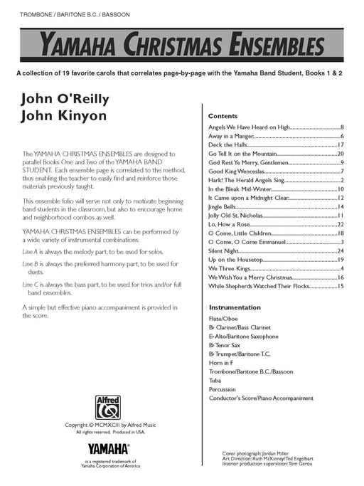 Yamaha Christmas Ensembles A Collection of 19 Favorite Carols that Correlates Page-by-Page with the Yamaha Band Student, Books 1 & 2 耶誕頌歌 | 小雅音樂 Hsiaoya Music