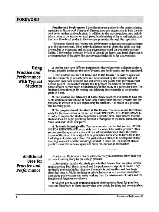 Masterwork Practice & Performance, Level 6 | 小雅音樂 Hsiaoya Music