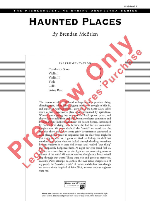 Haunted Places 總譜 | 小雅音樂 Hsiaoya Music