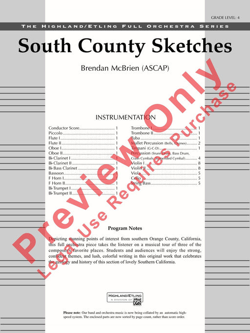 South County Sketches 總譜 | 小雅音樂 Hsiaoya Music