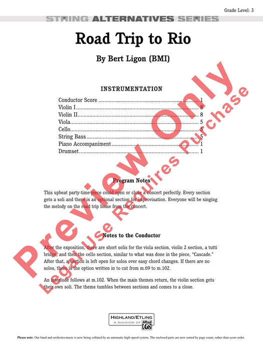 Road Trip to Rio 總譜 | 小雅音樂 Hsiaoya Music