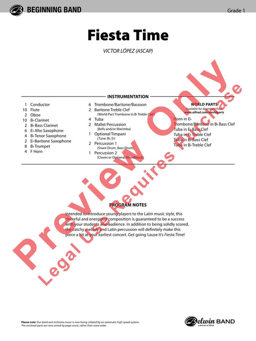 Fiesta Time 總譜 | 小雅音樂 Hsiaoya Music