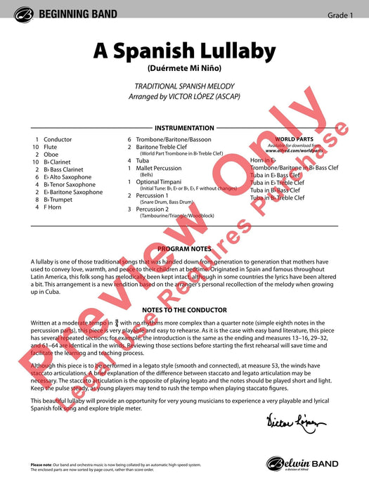 A Spanish Lullaby (Duérmete Mi Niño) 搖籃曲 總譜 | 小雅音樂 Hsiaoya Music