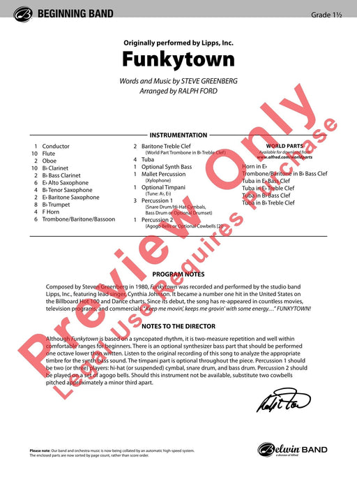 Funkytown As Performed by Lipps, Inc. 總譜 | 小雅音樂 Hsiaoya Music