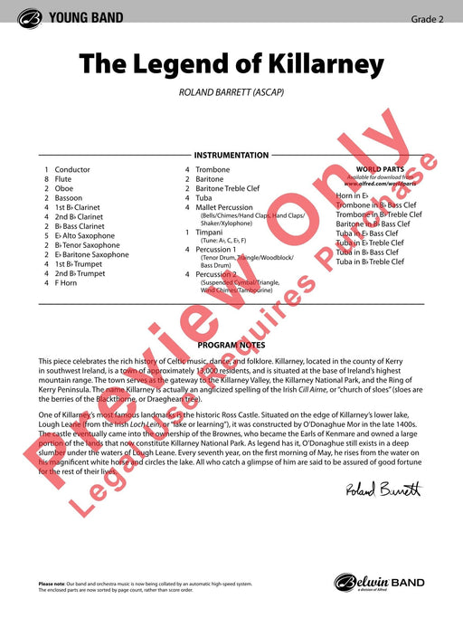 The Legend of Killarney 傳奇曲 總譜 | 小雅音樂 Hsiaoya Music