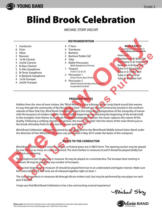 Blind Brook Celebration 總譜 | 小雅音樂 Hsiaoya Music