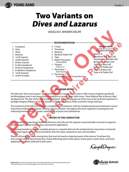 Two Variants on "Dives and Lazarus" 詠唱調 總譜 | 小雅音樂 Hsiaoya Music